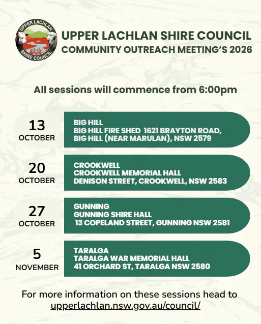 Community Outreach meetings – 2026