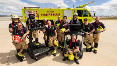 Telethon 2026: Perth Aviation Rescue and Firefighting team tackle 24-hour treadmill relay for sick kids
