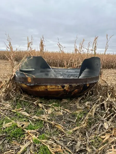A Chinese rocket deorbited over Minnesota and left this in a farmer's cornfield