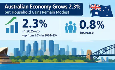 Australian Economy Grows 2.3%, but Household Gains Remain Modest