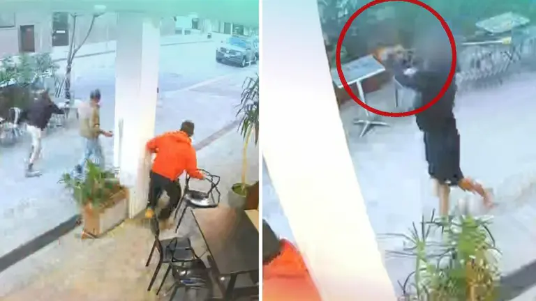 Vision captures horrifying moment unsuspecting man attacked with golf club at Perth cafe