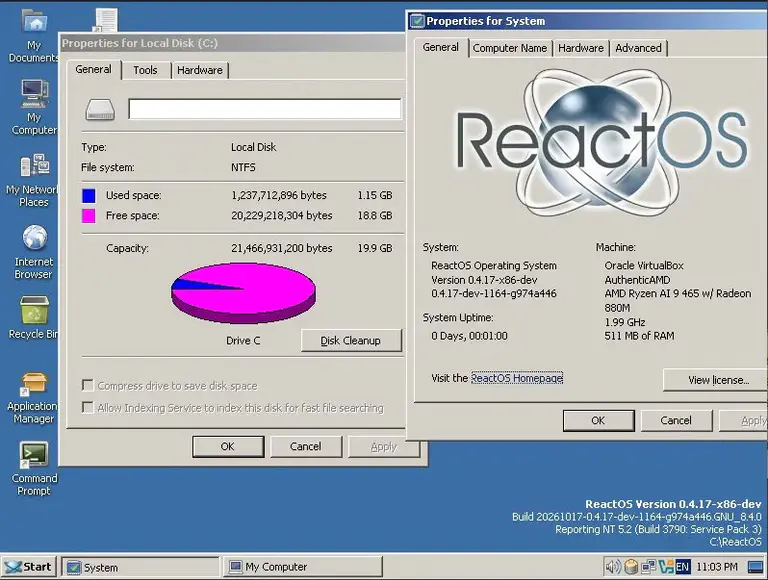 ReactOS（开源 Windows 替代系统）实现重要里程碑：支持安装到 NTFS 分区