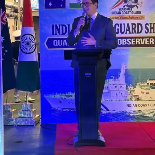 Indian Coast Guard ship Shaunak hosts reception in Fremantle