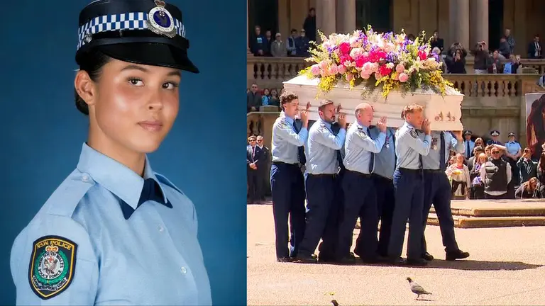 Hundreds farewell young police constable Mia Lay at St Andrew’s Cathedral in Sydney after horror crash
