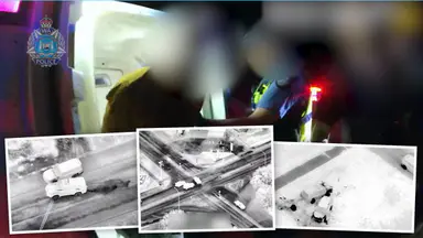 WA police chase: Stolen 4WD rams police cars and leaves tyre behind
