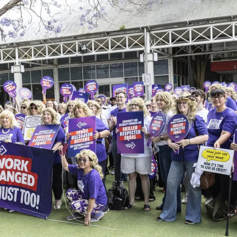 Community workers rally in Penrith for fairer pay
