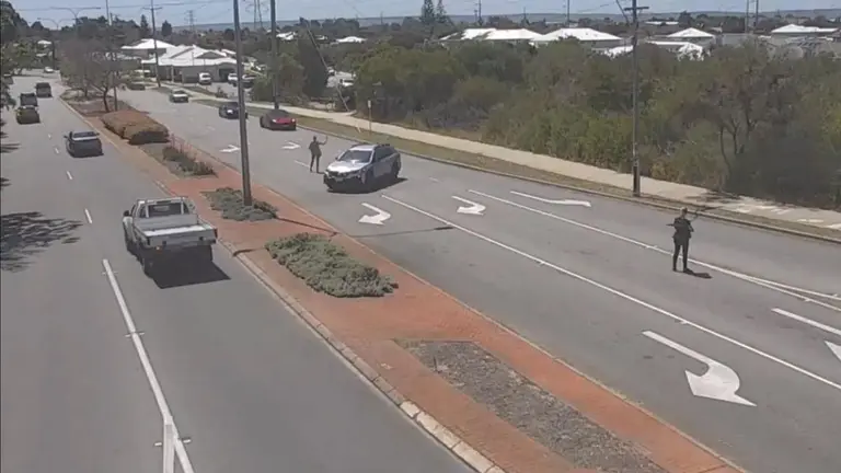 South Street crash: Man fighting for life after police car slams into vehicle in Leeming as pursuit goes wrong