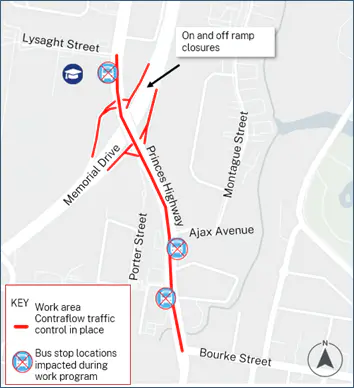 Night closures ahead on Memorial Drive and M1