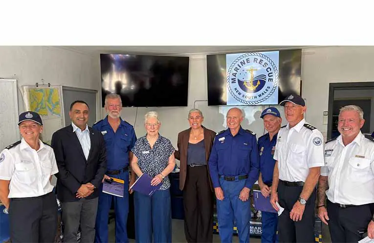 Long-service recognition for five volunteers of Coffs Harbour Marine Rescue unit