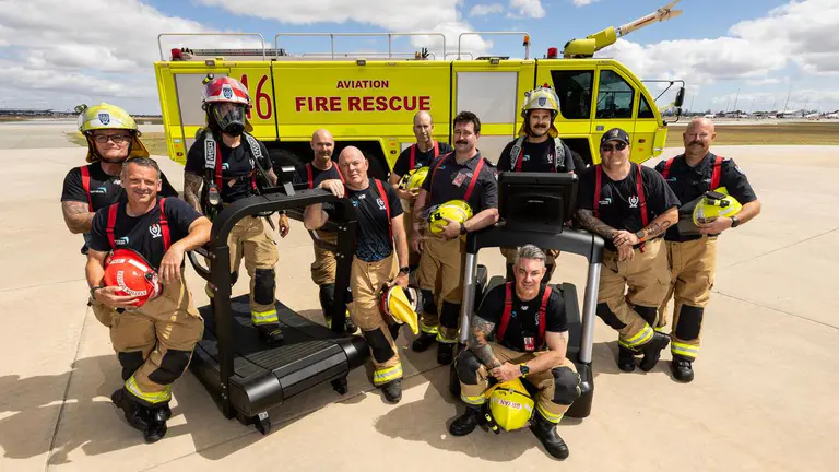 Telethon 2026: Perth Aviation Rescue and Firefighting team tackle 24-hour treadmill relay for sick kids