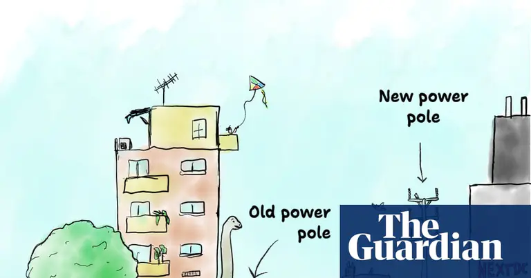 How tall are the AI datacentre power poles that sparked a community backlash in Melbourne?