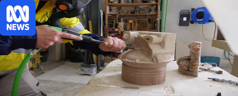 The Sydney workshop where a 127-year-old lion is being made new