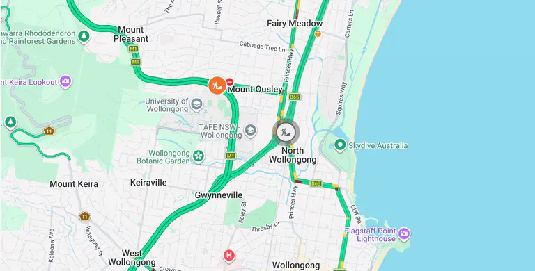Night works ahead on Princes Highway at North Wollongong